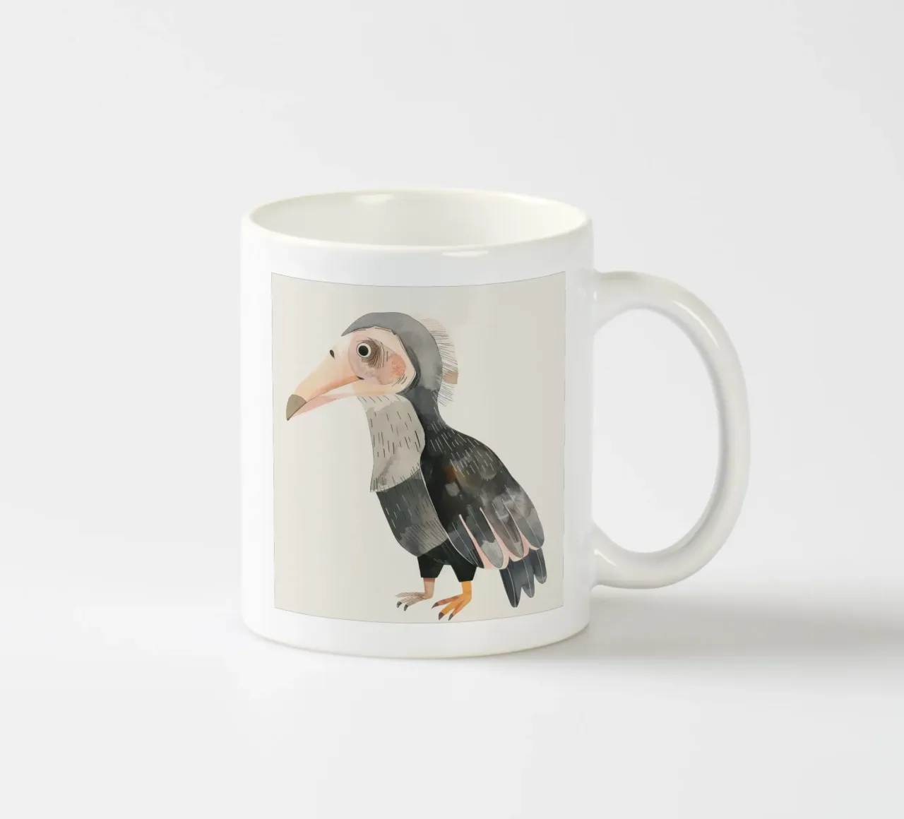 Charmanter Vogel auf Zweig sitzend Keramik Tasse von DesignDoodle