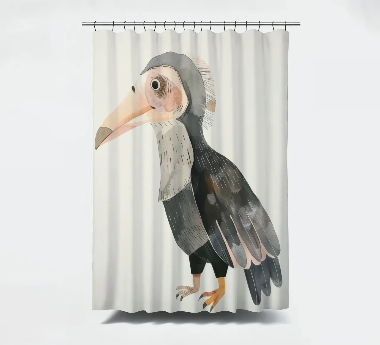 Charmanter Vogel auf Zweig sitzend Duschvorhang von DesignDoodle