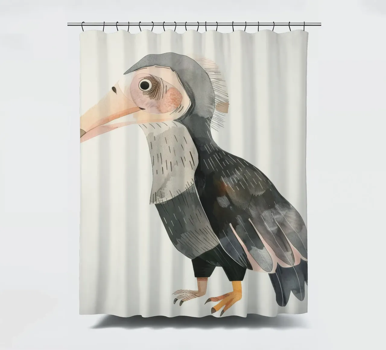 Charmanter Vogel auf Zweig sitzend Duschvorhang von DesignDoodle