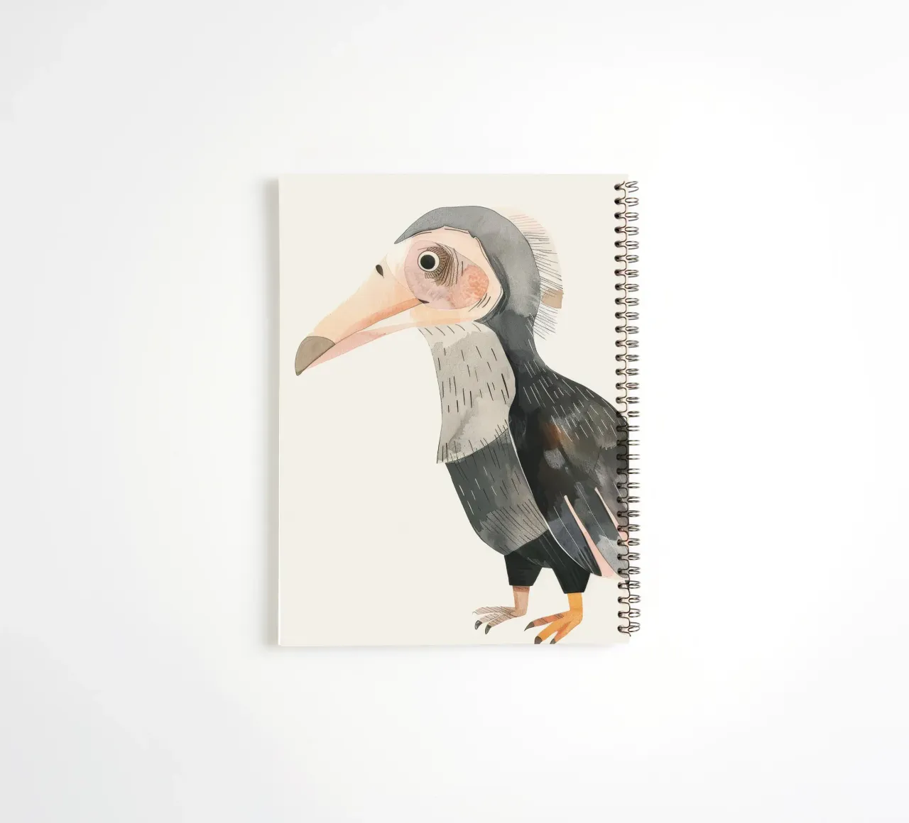 Charming Bird Perched on Branch spiral notebook by DesignDoodle