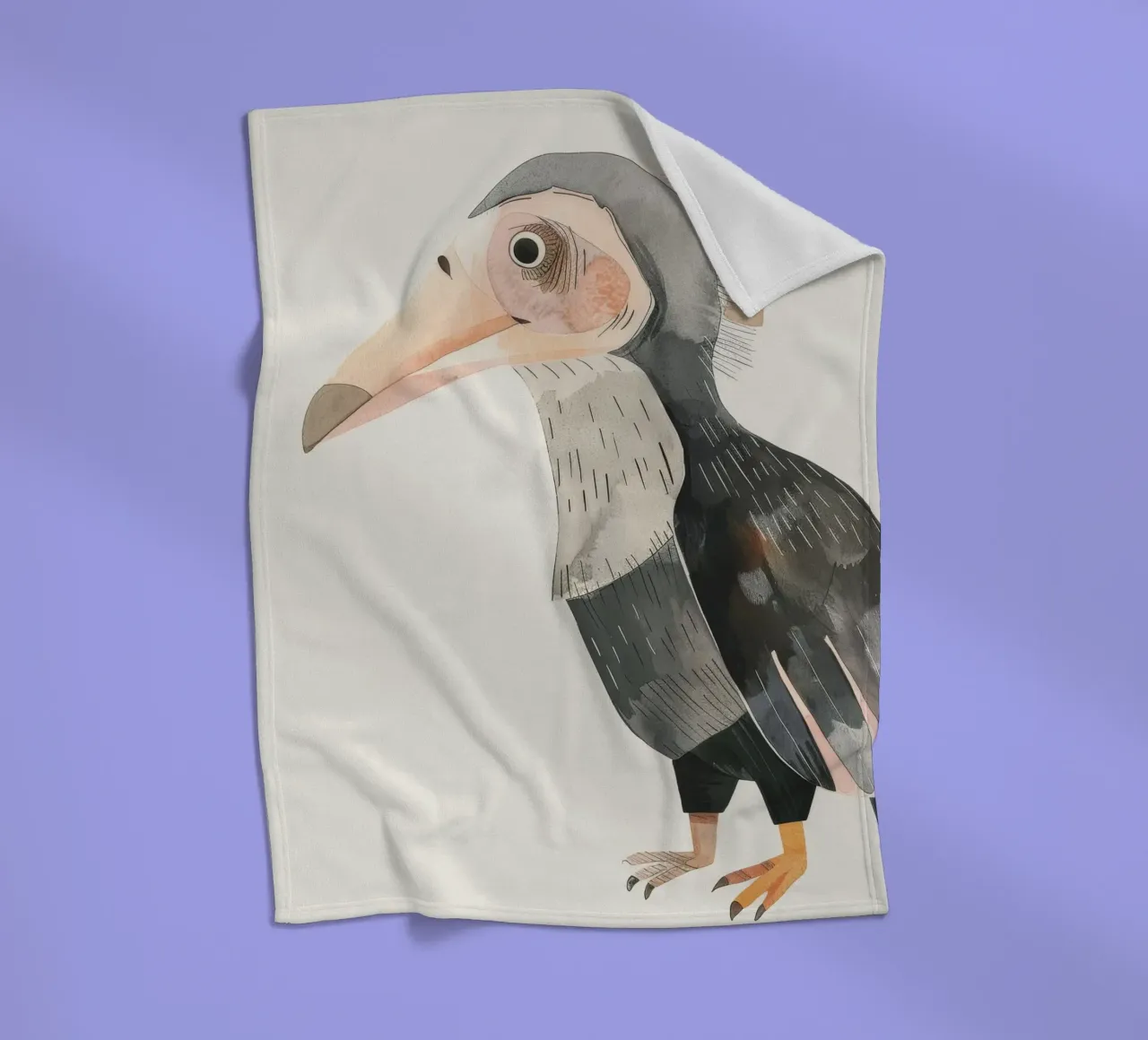 Charmanter Vogel auf Zweig sitzend Fleecedecke von DesignDoodle