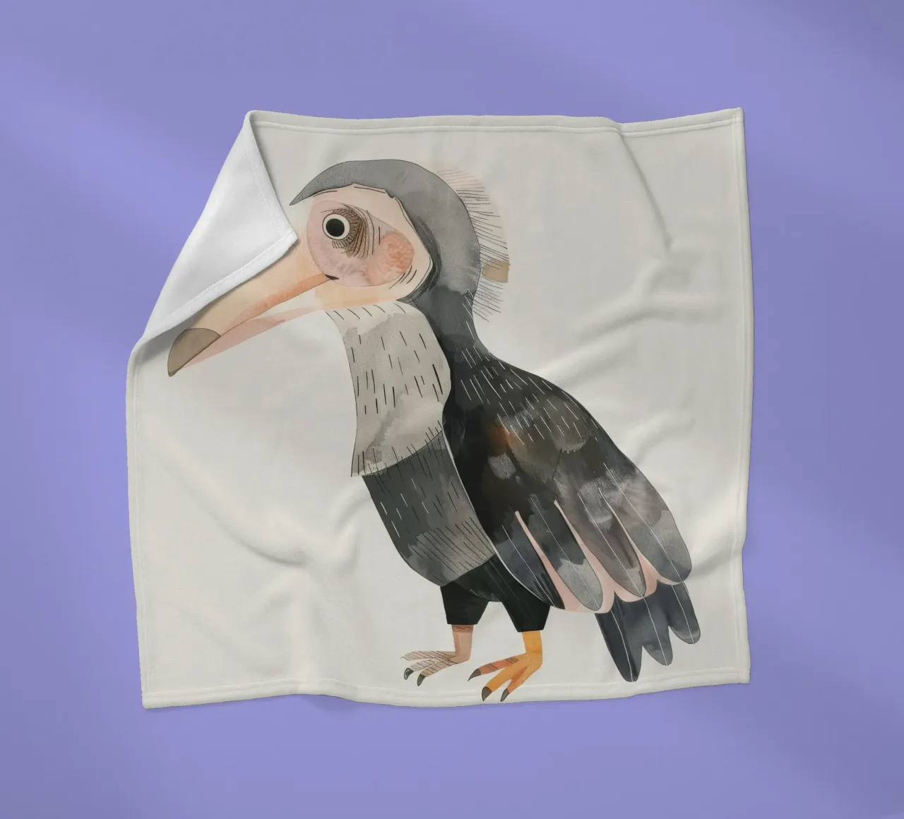 Charmanter Vogel auf Zweig sitzend Fleecedecke von DesignDoodle