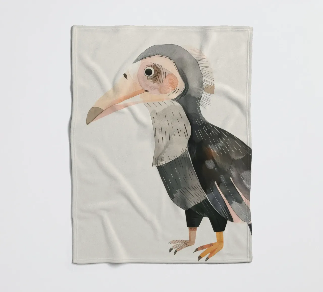Charmanter Vogel auf Zweig sitzend Fleecedecke von DesignDoodle