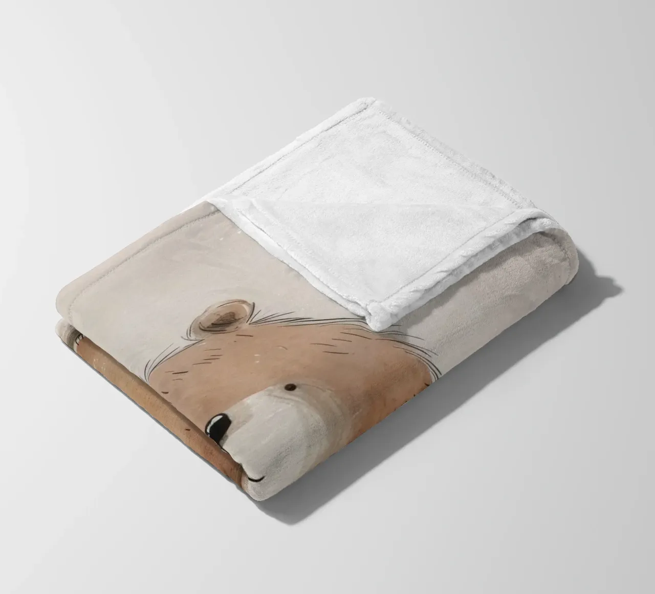 Orso bruno giocoso in un acquerello stravagante coperta in pile da DesignDoodle