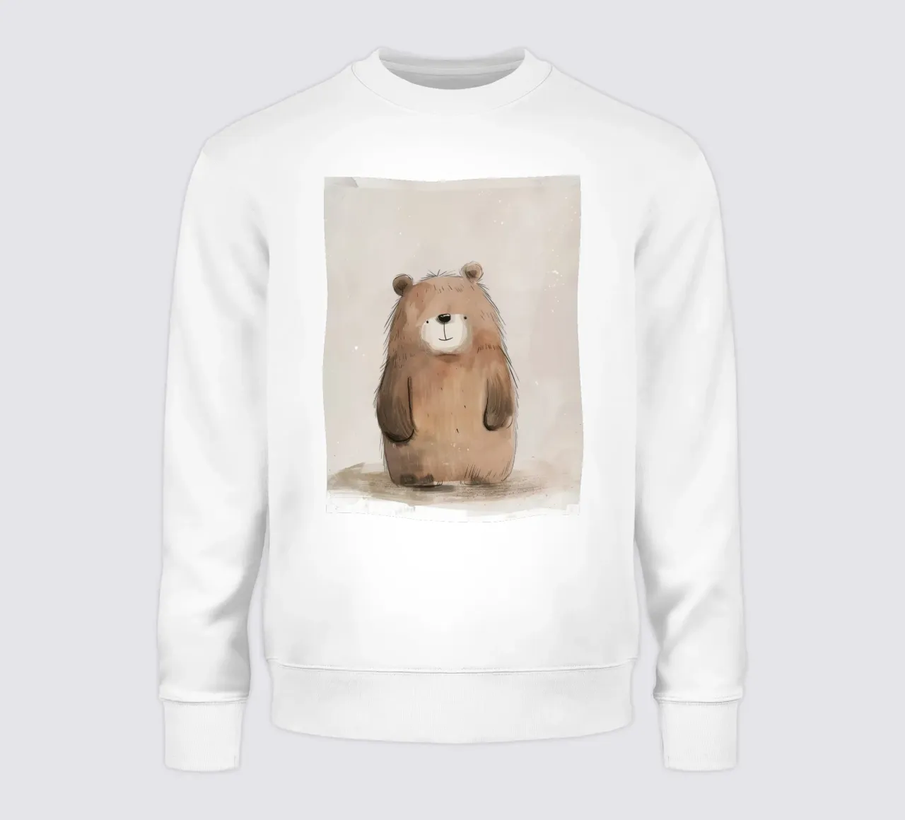 Orso bruno giocoso in un acquerello stravagante felpa da DesignDoodle