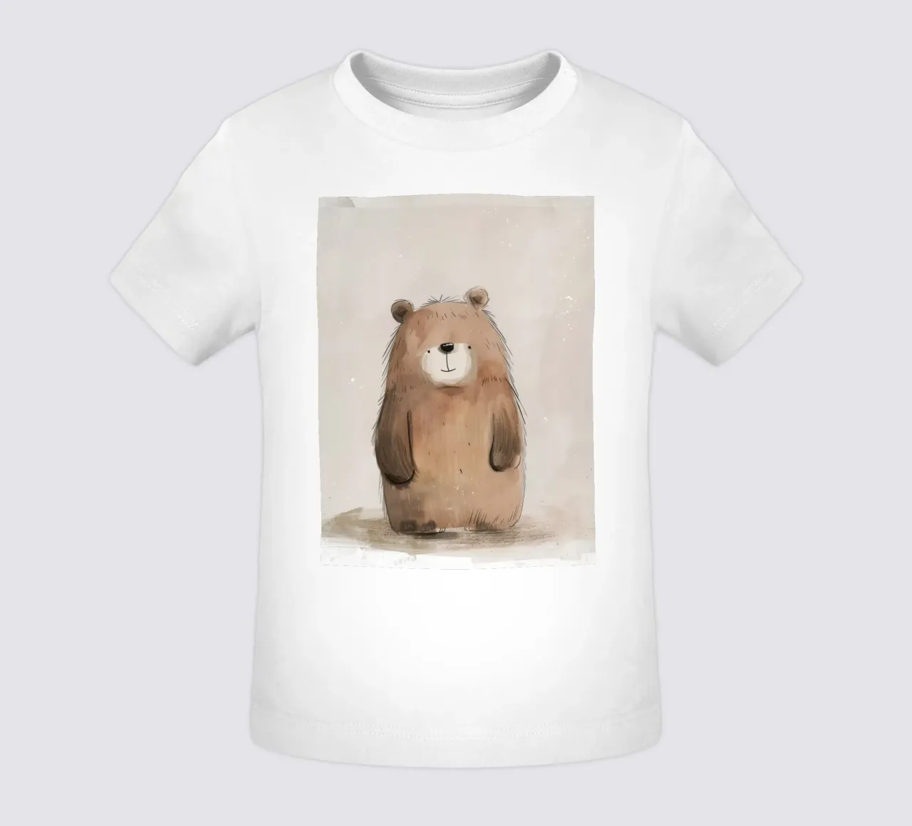 Orso bruno giocoso in un acquerello stravagante maglietta neonato da DesignDoodle
