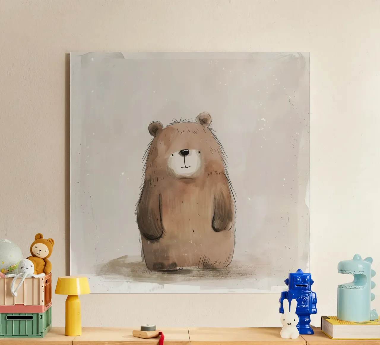 Orso bruno giocoso in un acquerello stravagante plexiglass da DesignDoodle