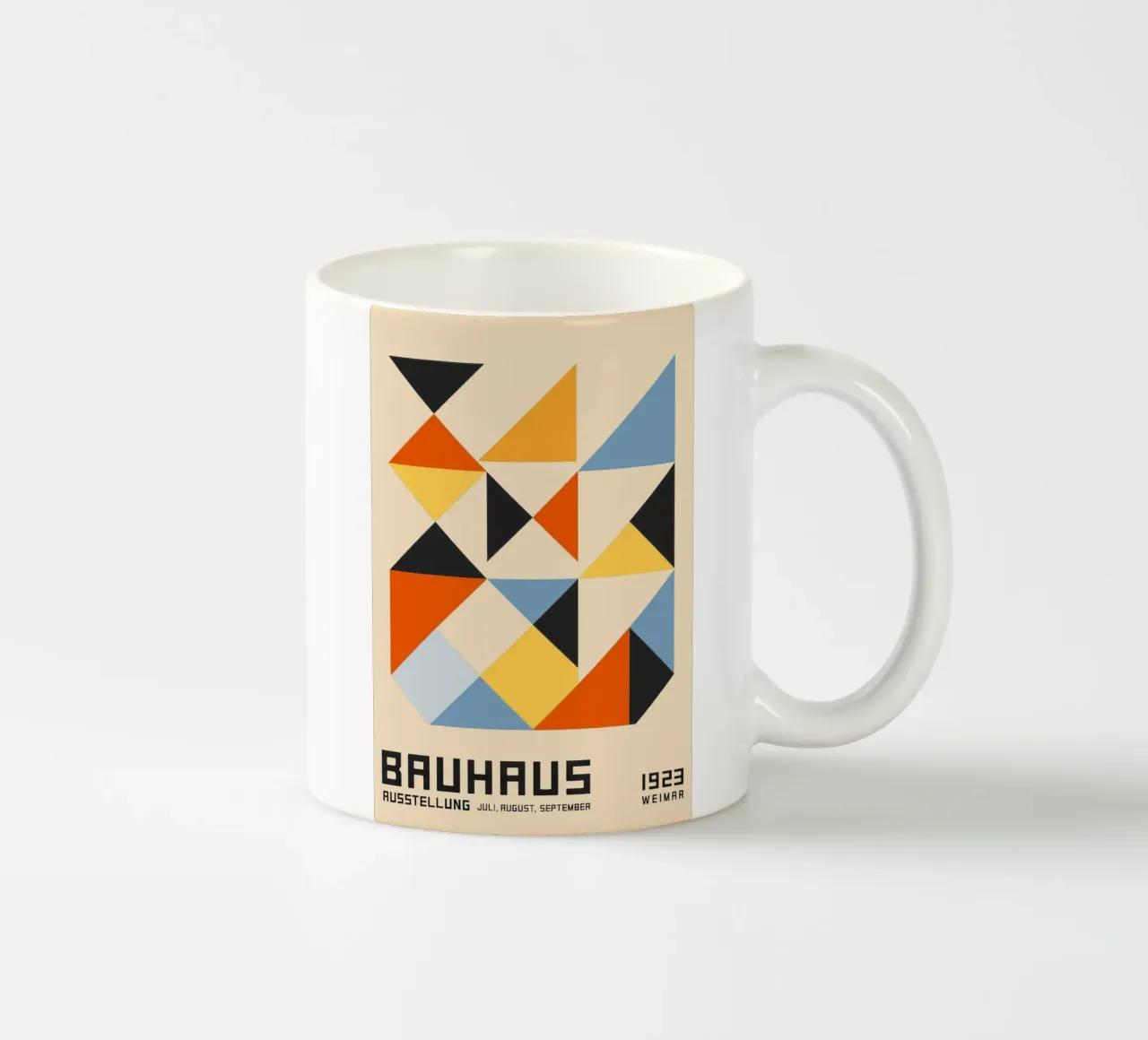 Bauhaus Geometrie in Farbe Keramik Tasse von SMPLE
