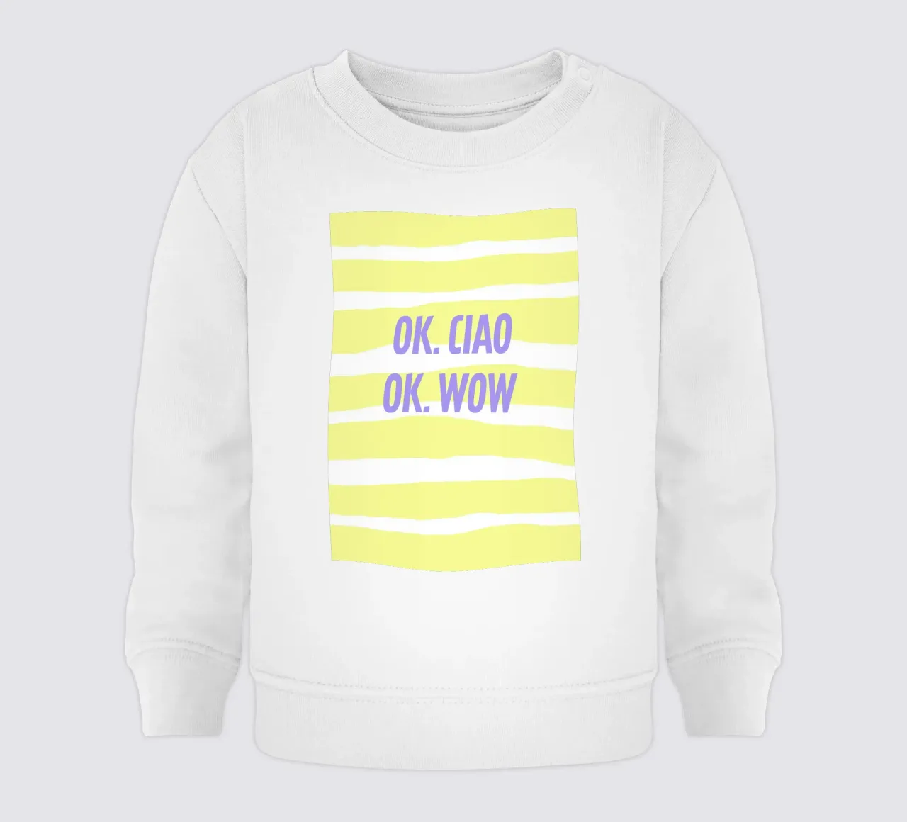 ok.ciao.ok.wow. felpa neonato da FRICKE DESIGN