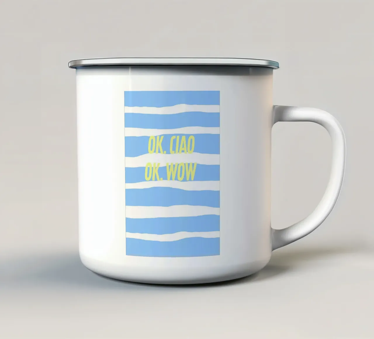 ok.ciao ok. wow tazza in smalto da FRICKE DESIGN