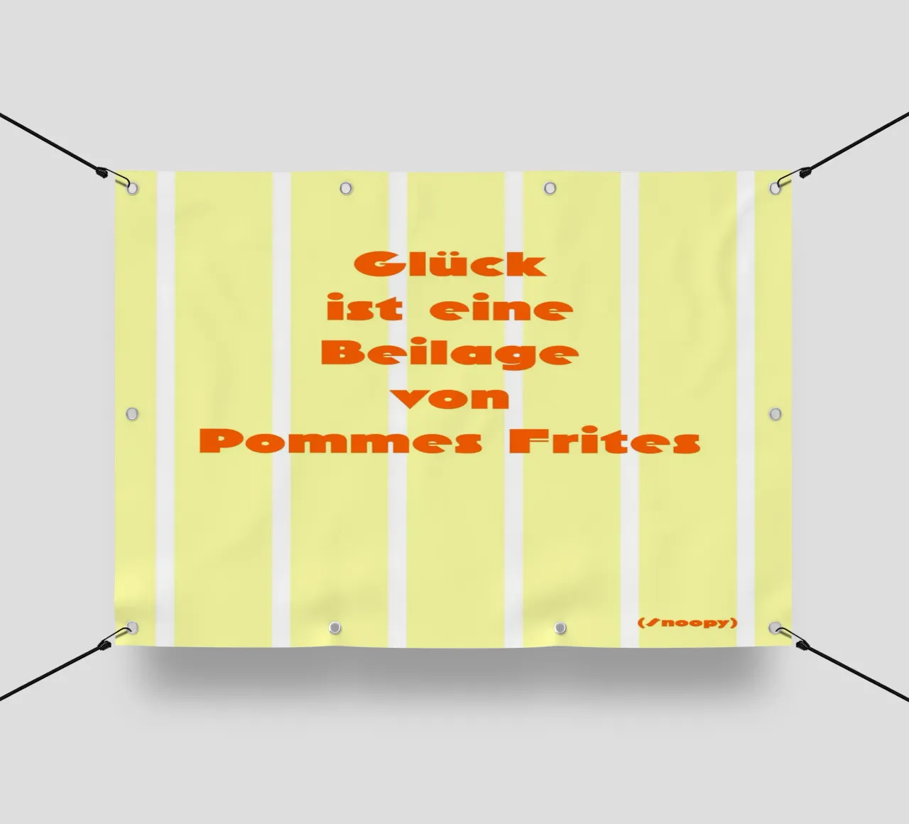 Glück ist eine Beilage von Pommes Frites. telo in pvc da FRICKE DESIGN