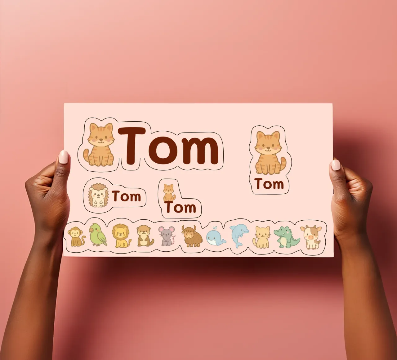 (50+) Des amis aux noms d'animaux planche autocollant de Personalizable Designs
