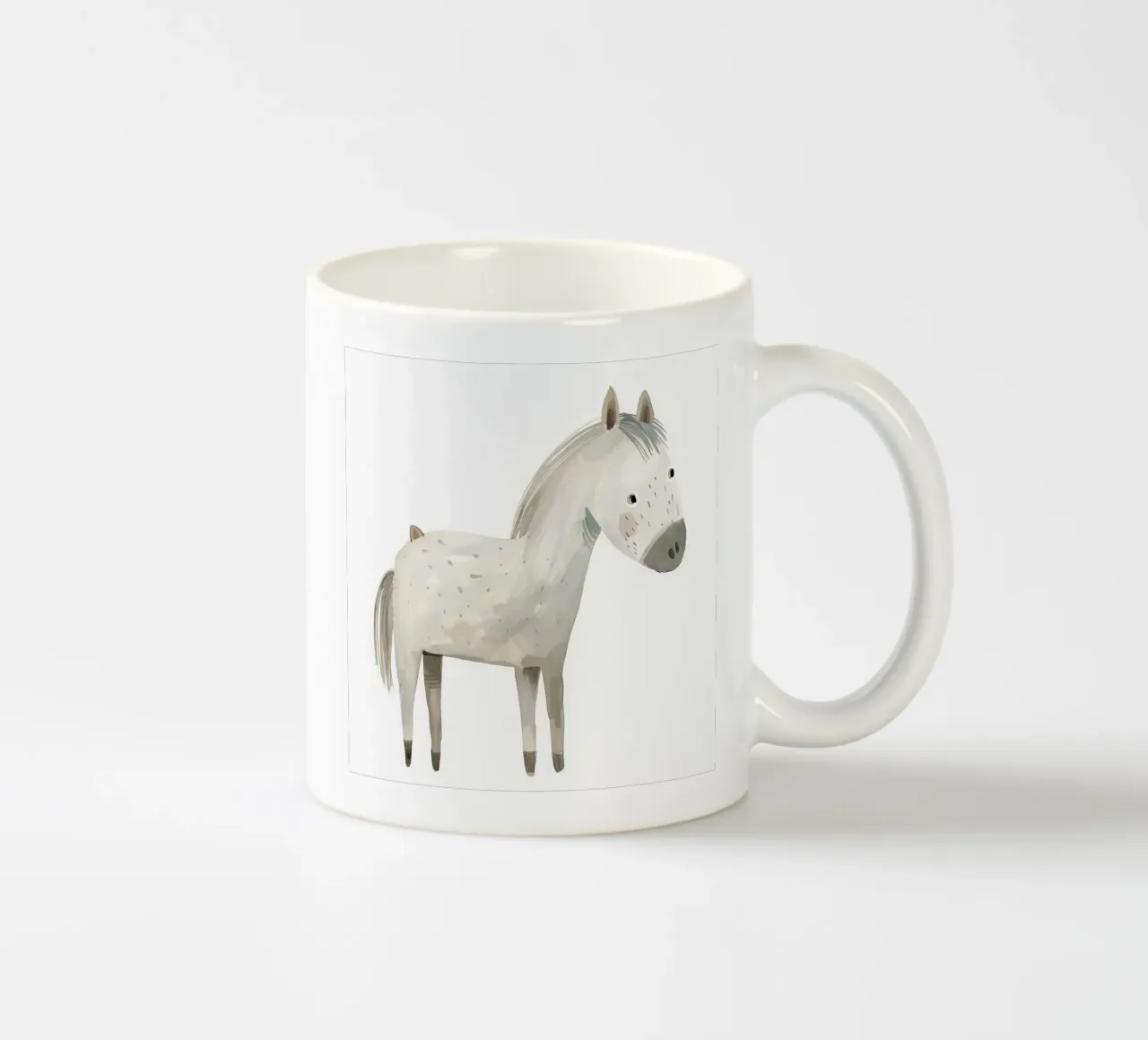 Sereen grijs paard in zachte aquarelverf keramische mok van DesignDoodle