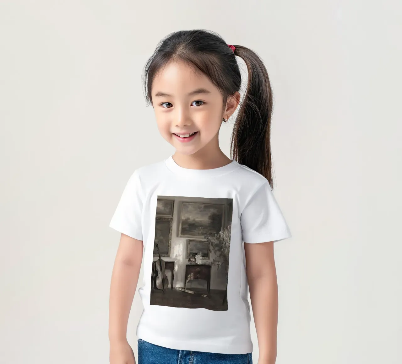Vilhelm Hammershøi - Interno con violoncello | Età dell'oro danese t-shirt bambini da NorwesClub