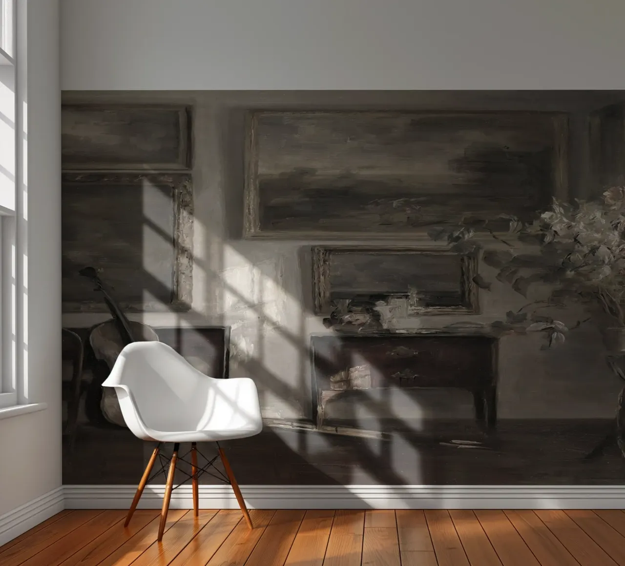 Vilhelm Hammershøi - Interior with Cello | Danish Golden Age photo wallpaper by NorwesClub