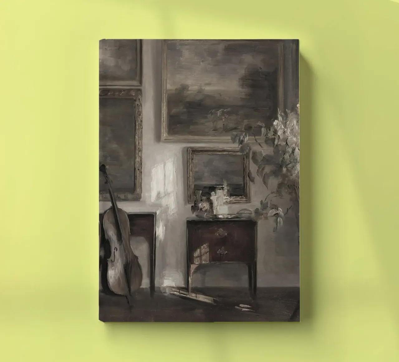Vilhelm Hammershøi - Intérieur avec violoncelle | Âge d'or danois carnet de notes de NorwesClub