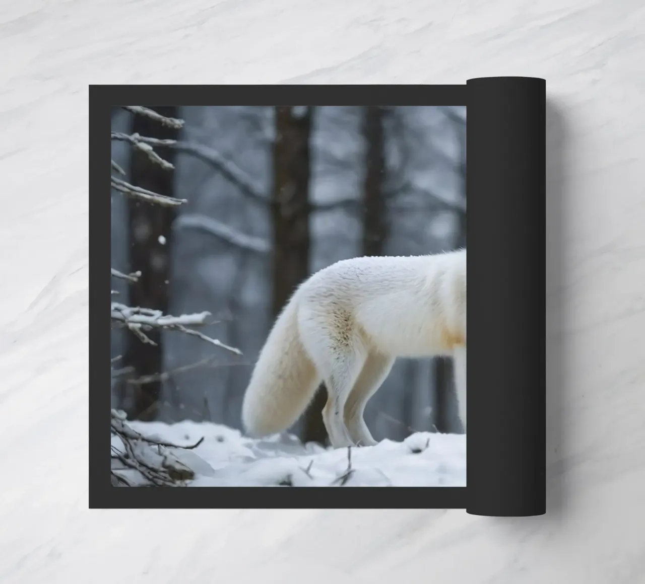 White fox doormat by Wild Beauty