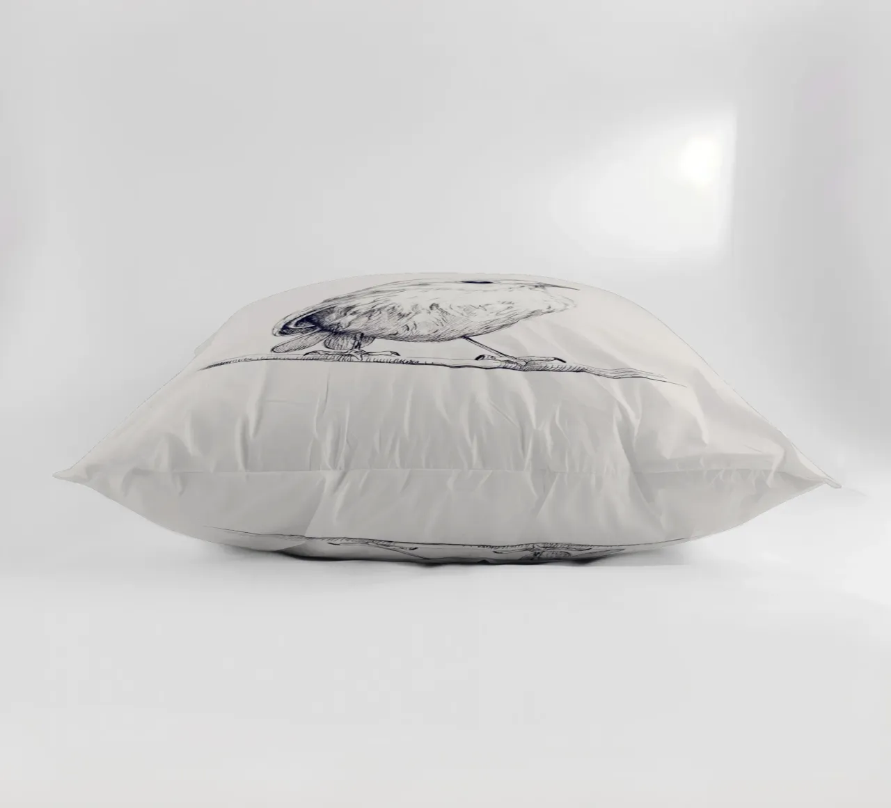 Delicate Bird Sketch Art | Minimalist Monochrome Print decorative cushion by NorwesClub