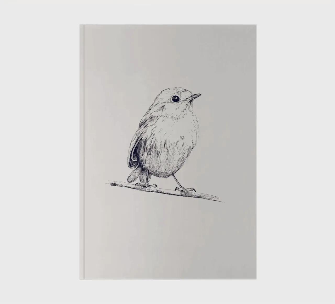 Delicate Bird Sketch Art | Minimalist Monochrome Print notebook by NorwesClub