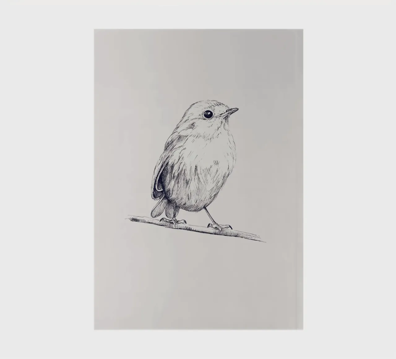 Delicate Bird Sketch Art | Minimalist Monochrome Print notebook by NorwesClub