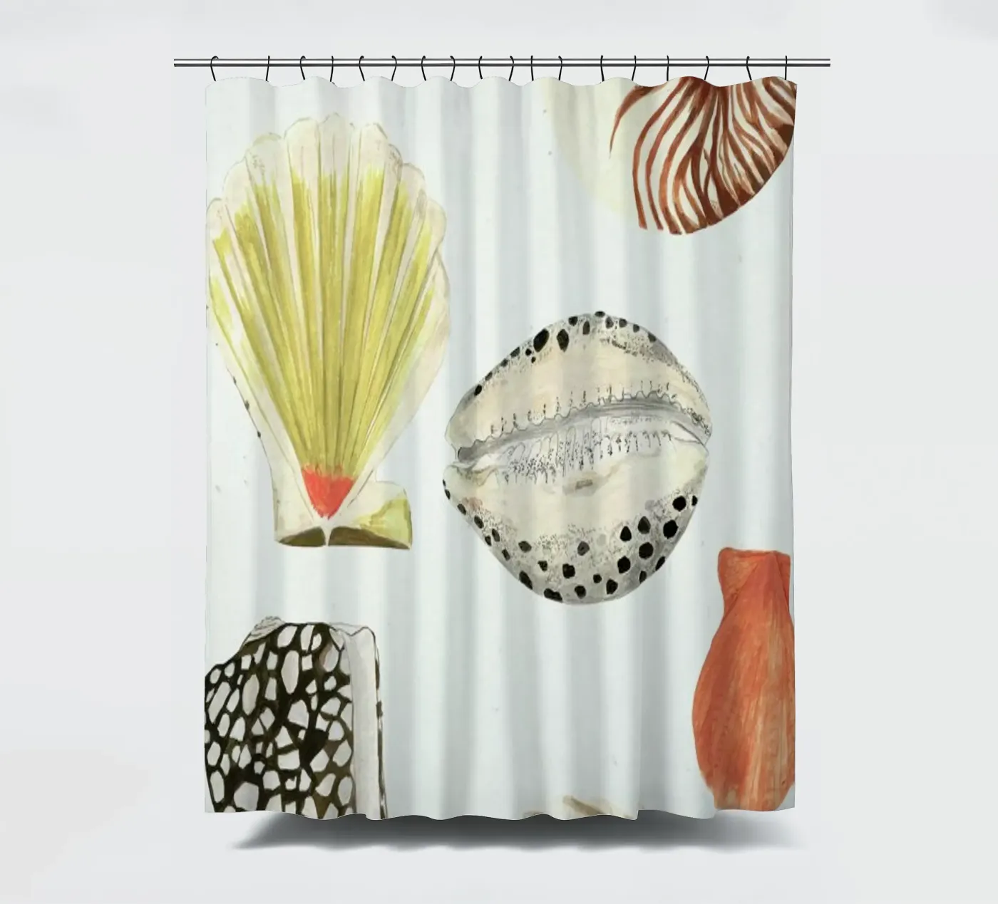 Shells douchegordijn van Isabelle Vandeplassche