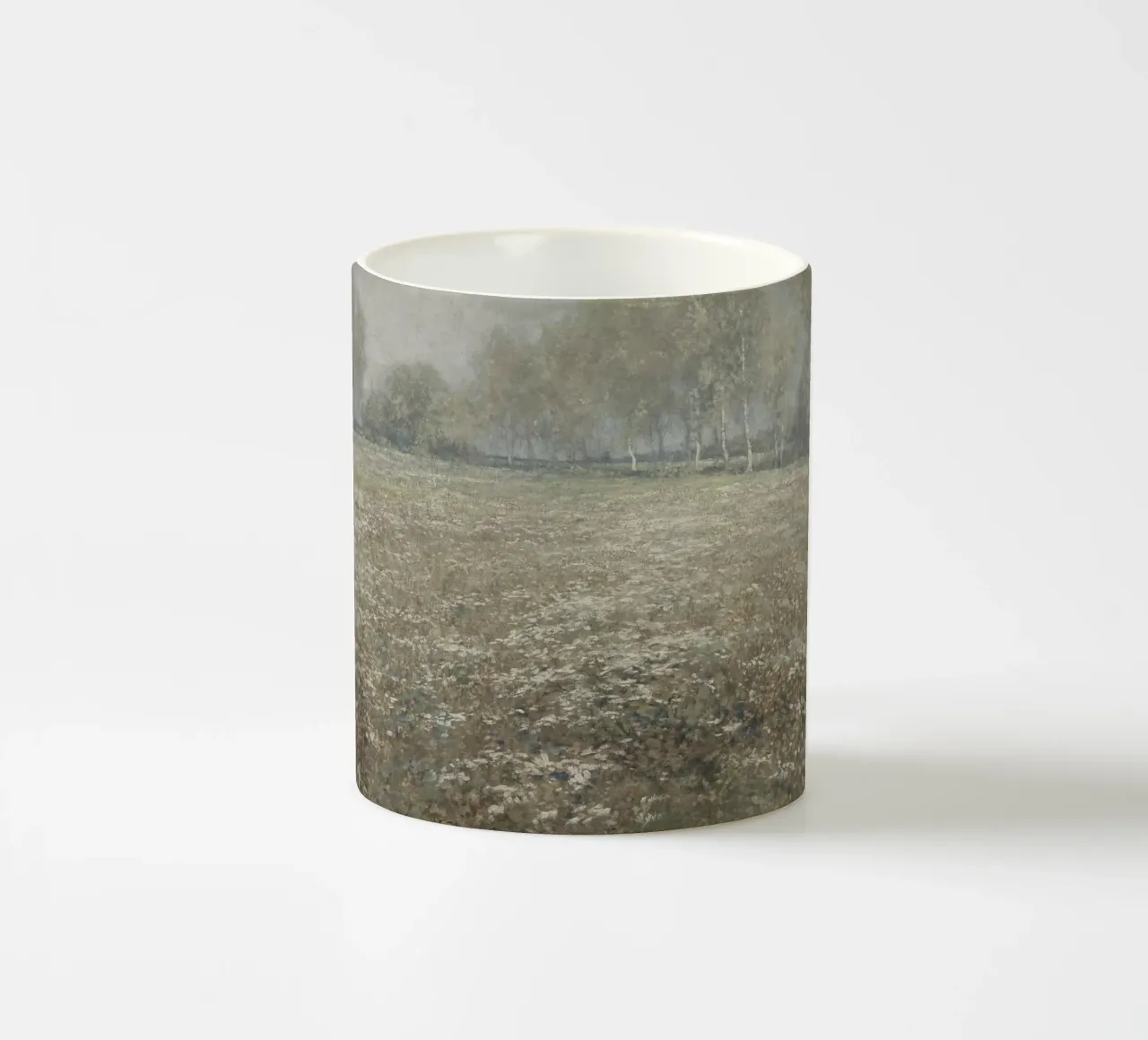 Peder Mønsted - Alberi e campi di betulle | Impressionista danese P tazza in ceramica da NorwesClub