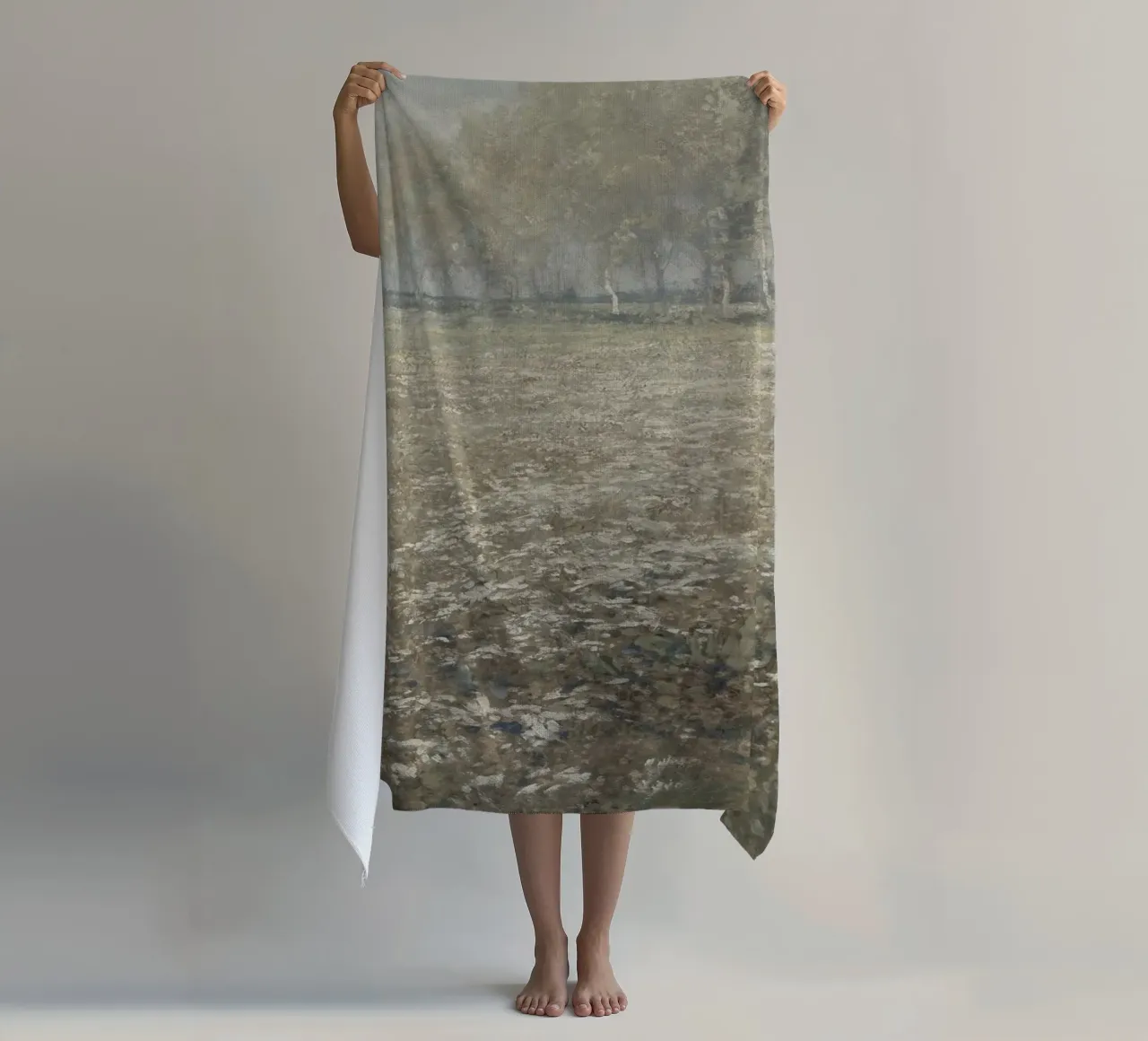 Peder Mønsted - Birch Trees & Field | Danish Impressionist P beach towel by NorwesClub