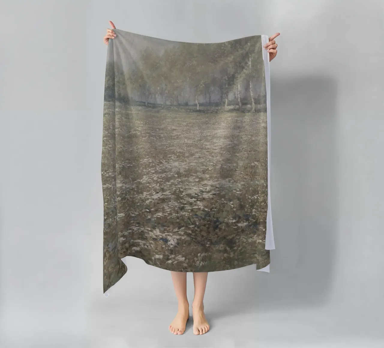 Peder Mønsted - Birch Trees & Field | Danish Impressionist P beach towel by NorwesClub