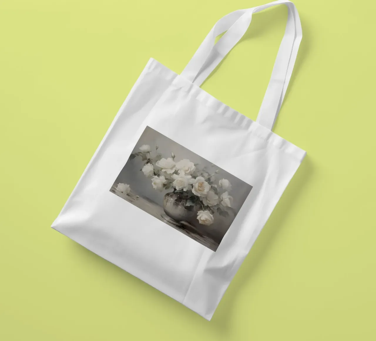Fantin-Latour - Rose bianche in vaso | Impressionista floreale P borsa in juta da NorwesClub