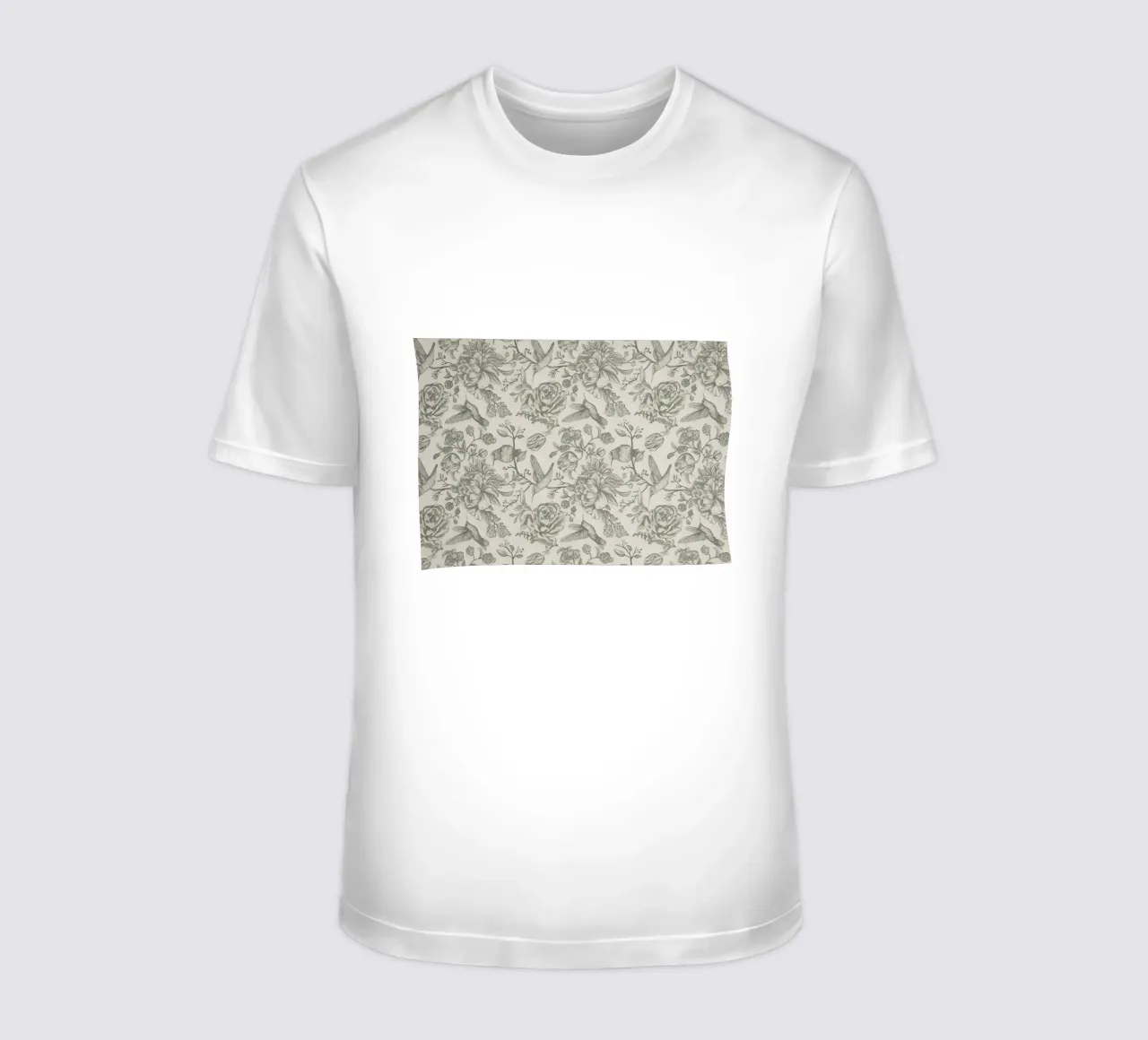 Hummingbird & Peony Pattern | Vintage Botanical Wallpaper Pr t-shirt de NorwesClub