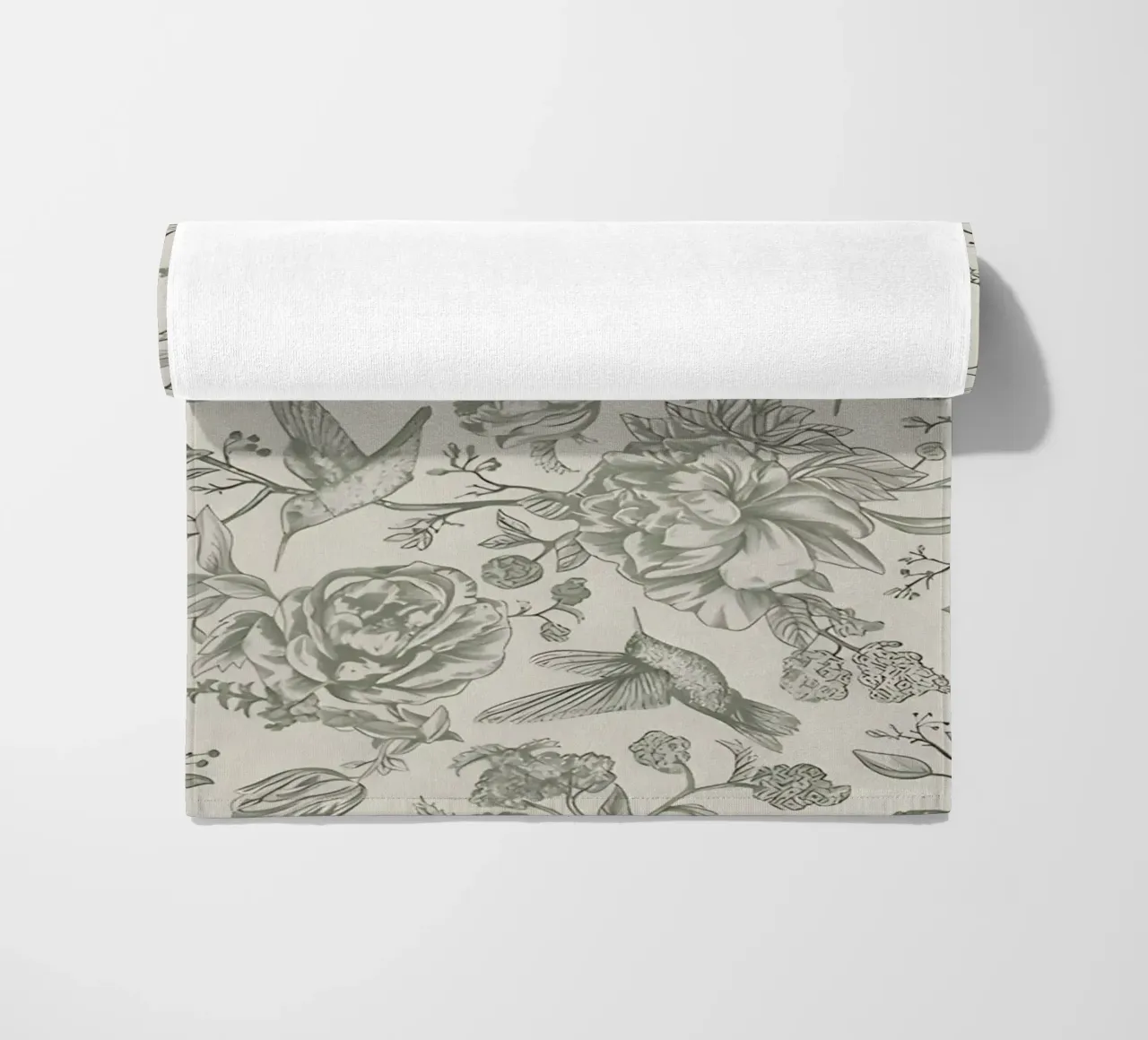 Hummingbird & Peony Pattern | Vintage Botanical Wallpaper Pr serviette de plage de NorwesClub