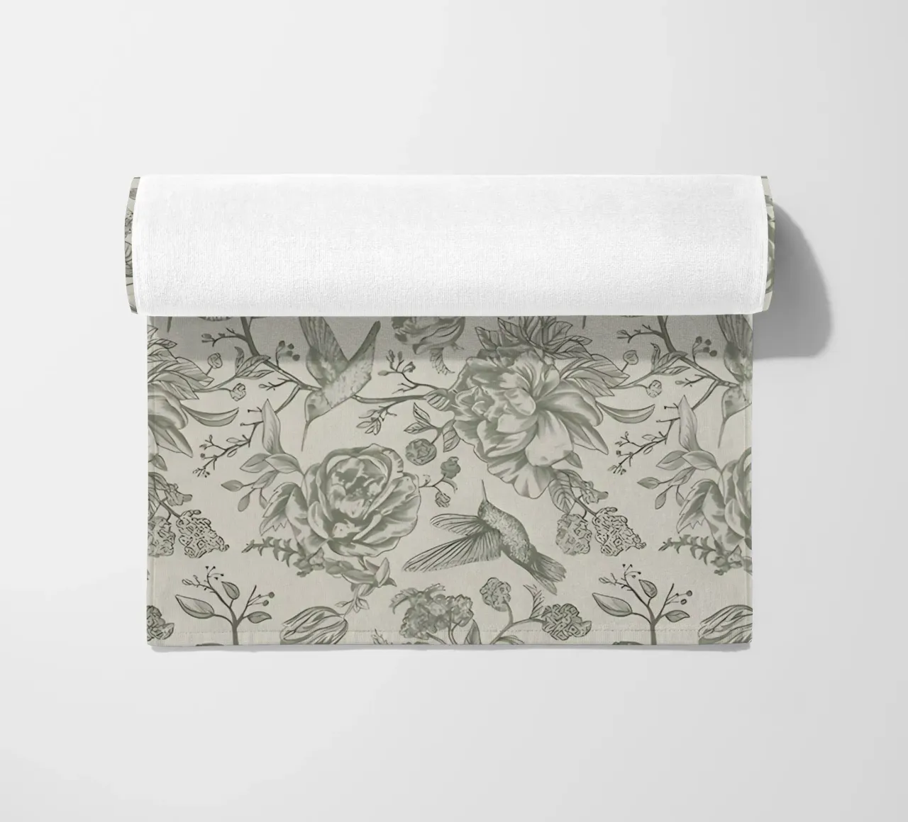 Hummingbird & Peony Pattern | Vintage Botanical Wallpaper Pr serviette de plage de NorwesClub