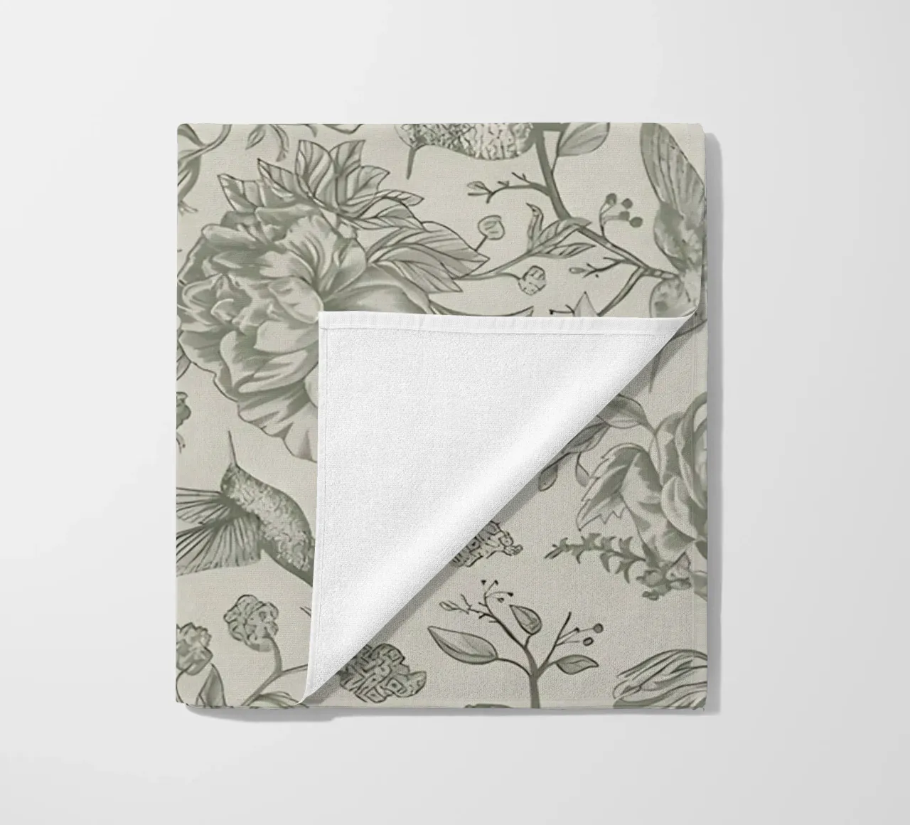 Hummingbird & Peony Pattern | Vintage Botanical Wallpaper Pr serviette de plage de NorwesClub
