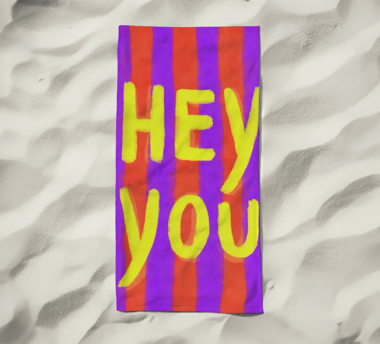 Hey You, strisce viola Pop telo mare da Carinaprint