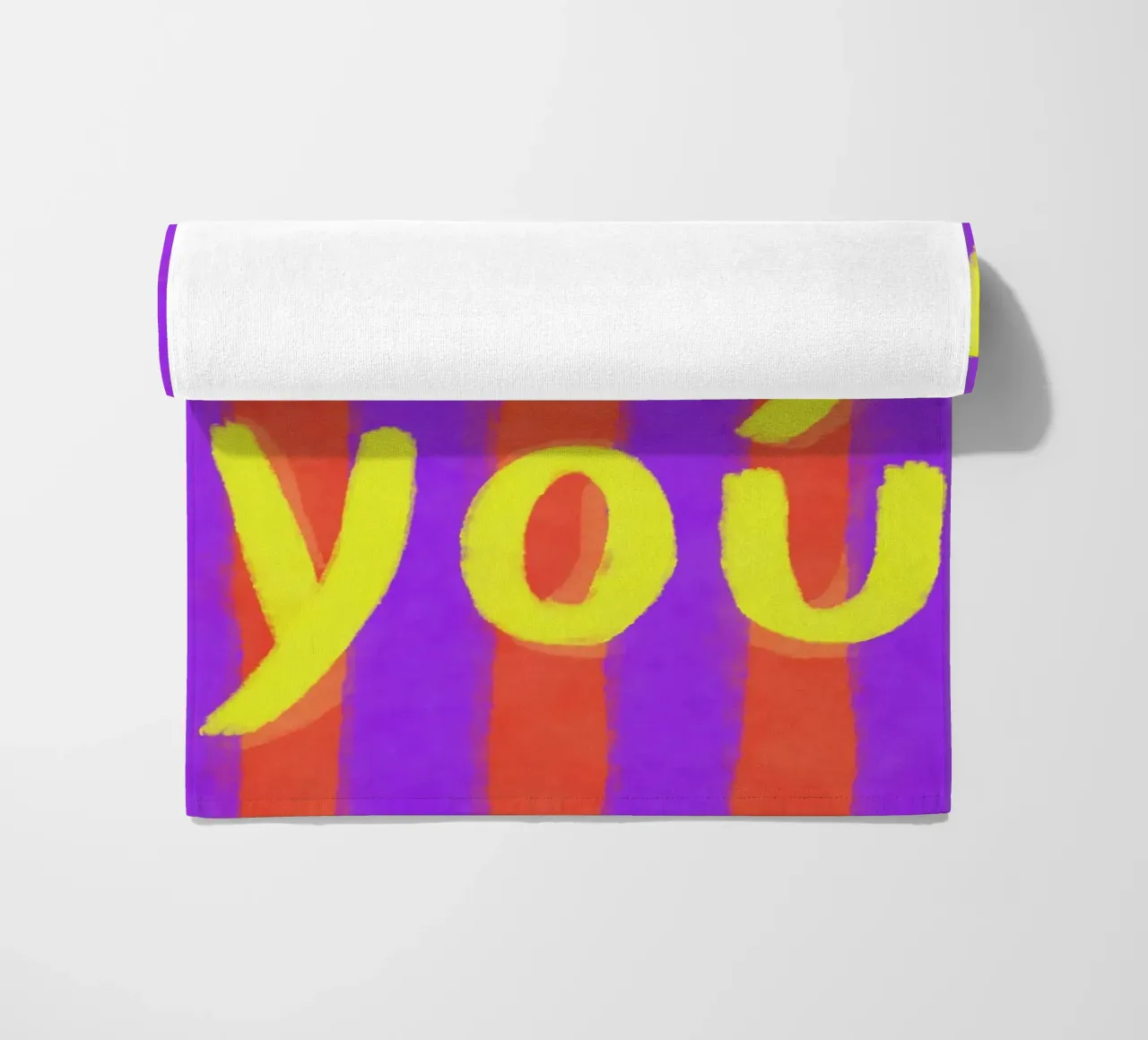 Hey You, strisce viola Pop telo mare da Carinaprint