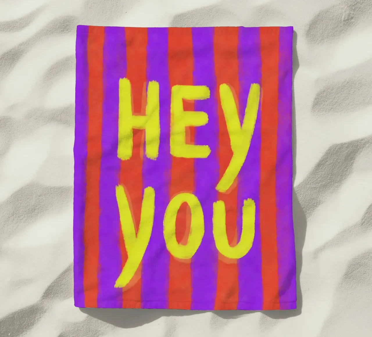 Hey You, strisce viola Pop telo mare da Carinaprint
