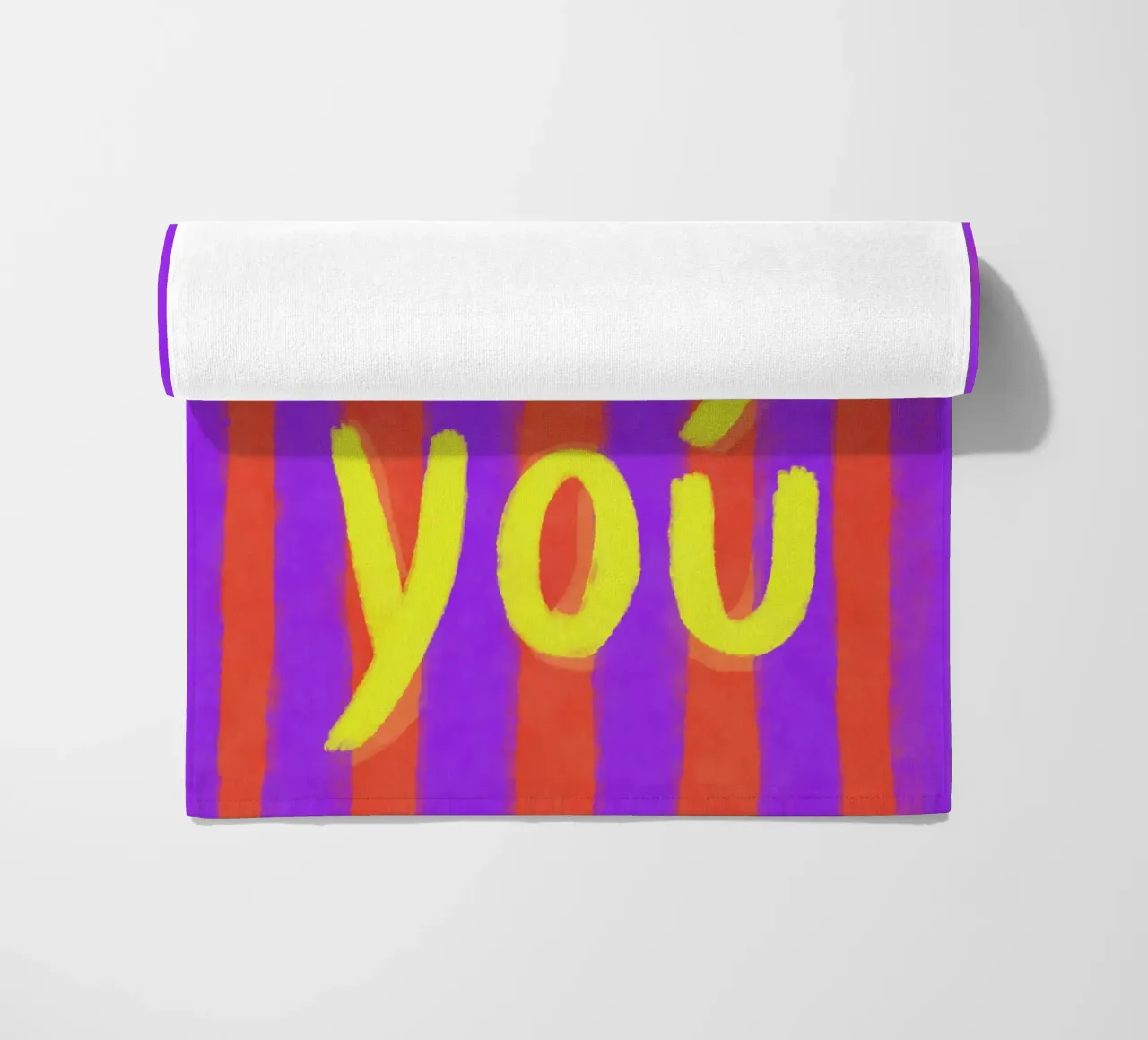 Hey You, strisce viola Pop telo mare da Carinaprint