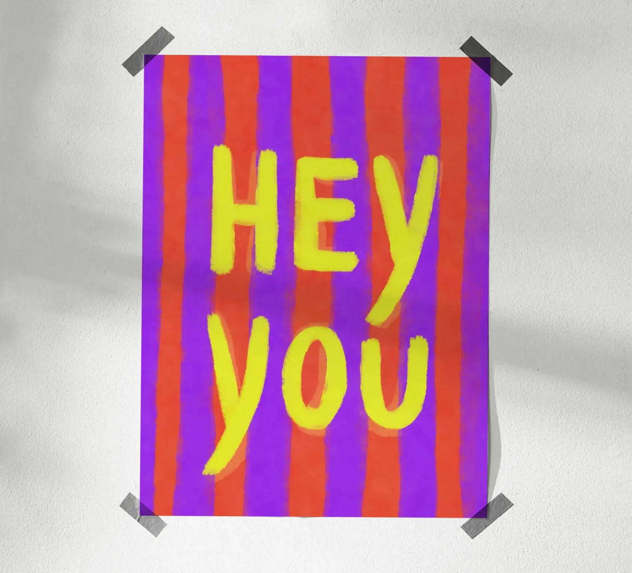Hey You, strisce viola Pop poster da Carinaprint
