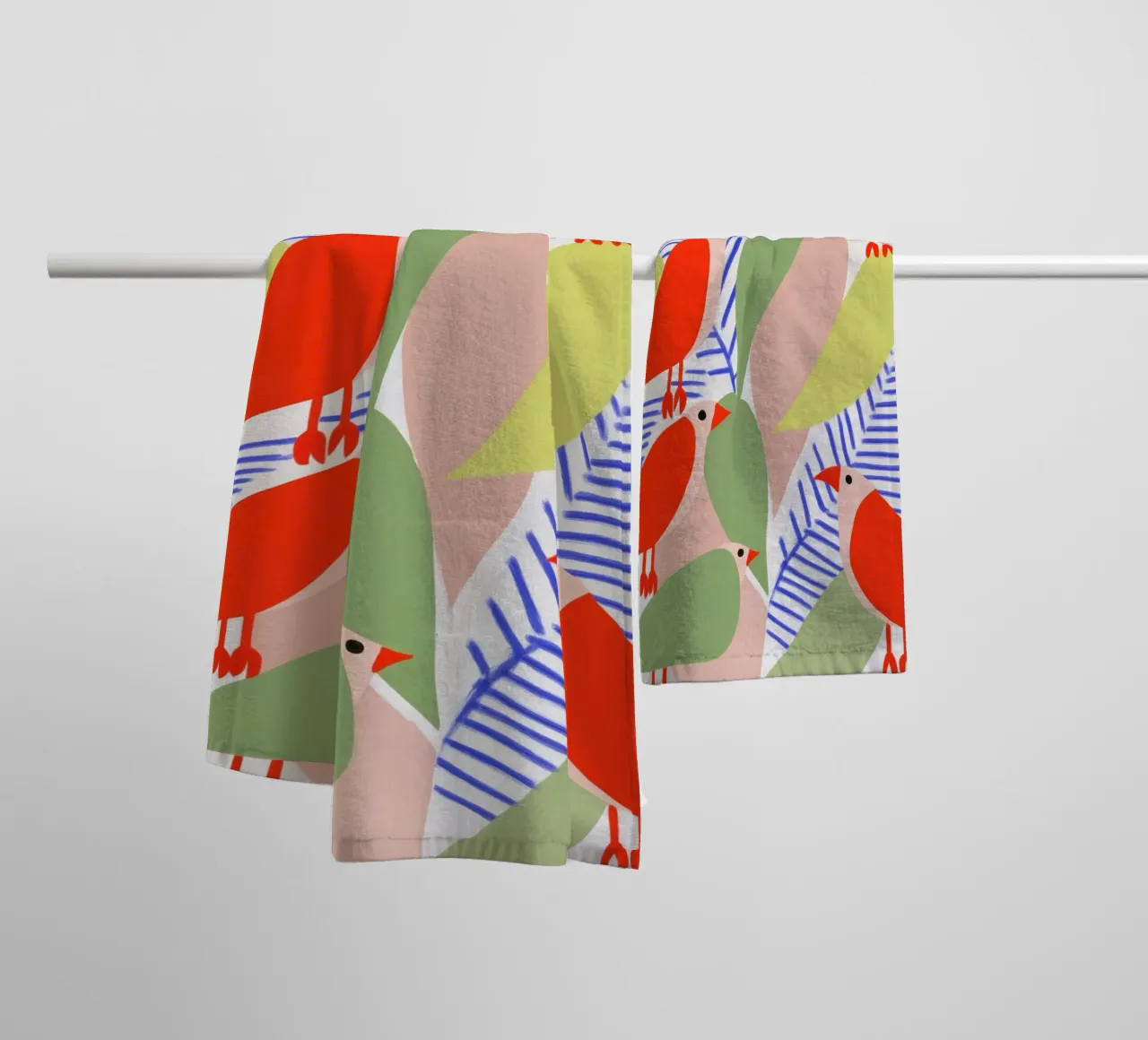 Sinfonia di uccelli | Design scandinavo asciugamano da bagno da Autofocus