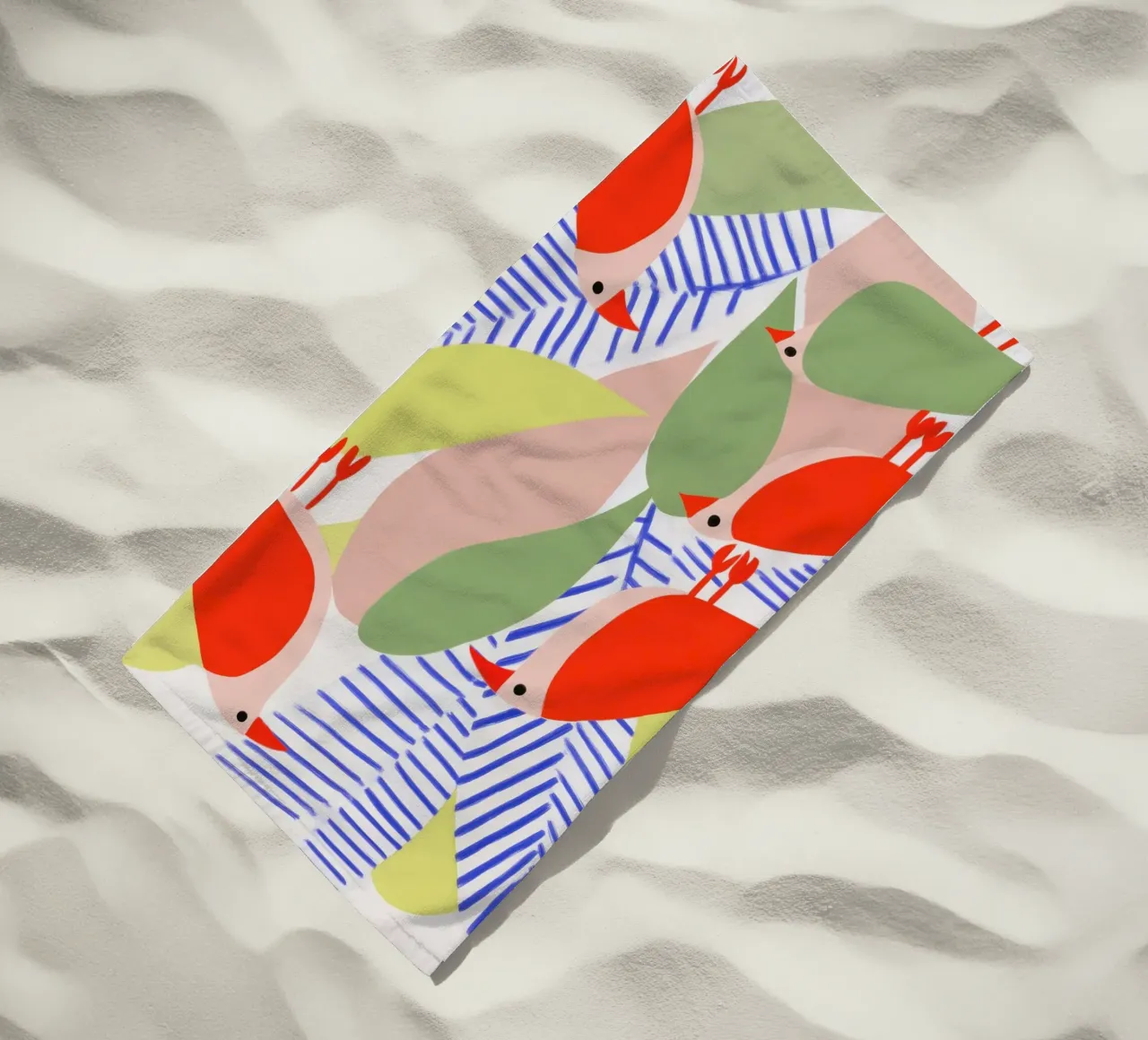 Sinfonia di uccelli | Design scandinavo telo mare da Autofocus