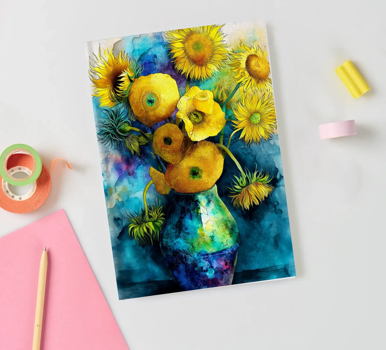 Sunflowers notebook by Justyna Jaszke JBJart