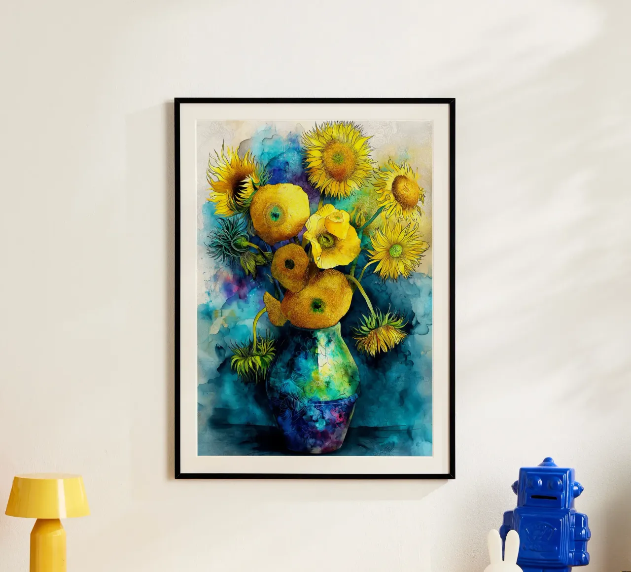 Girasoli poster con telaio in alluminio da Justyna Jaszke JBJart