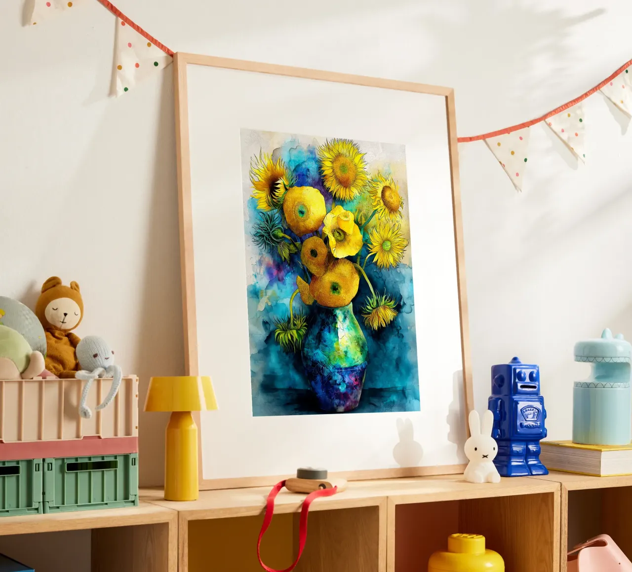Girasoli poster con telaio in alluminio da Justyna Jaszke JBJart
