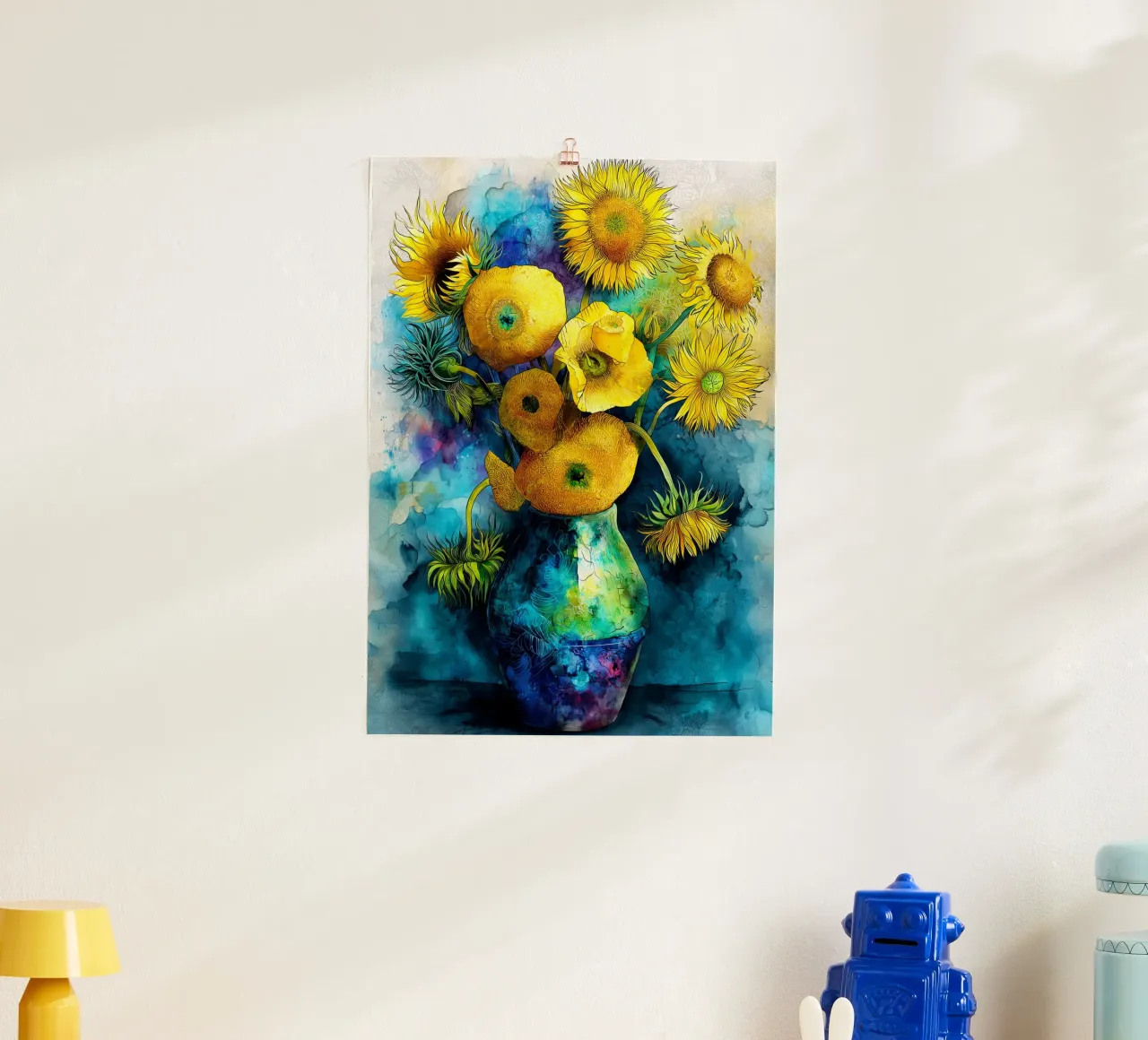 Girasoli poster con telaio in alluminio da Justyna Jaszke JBJart