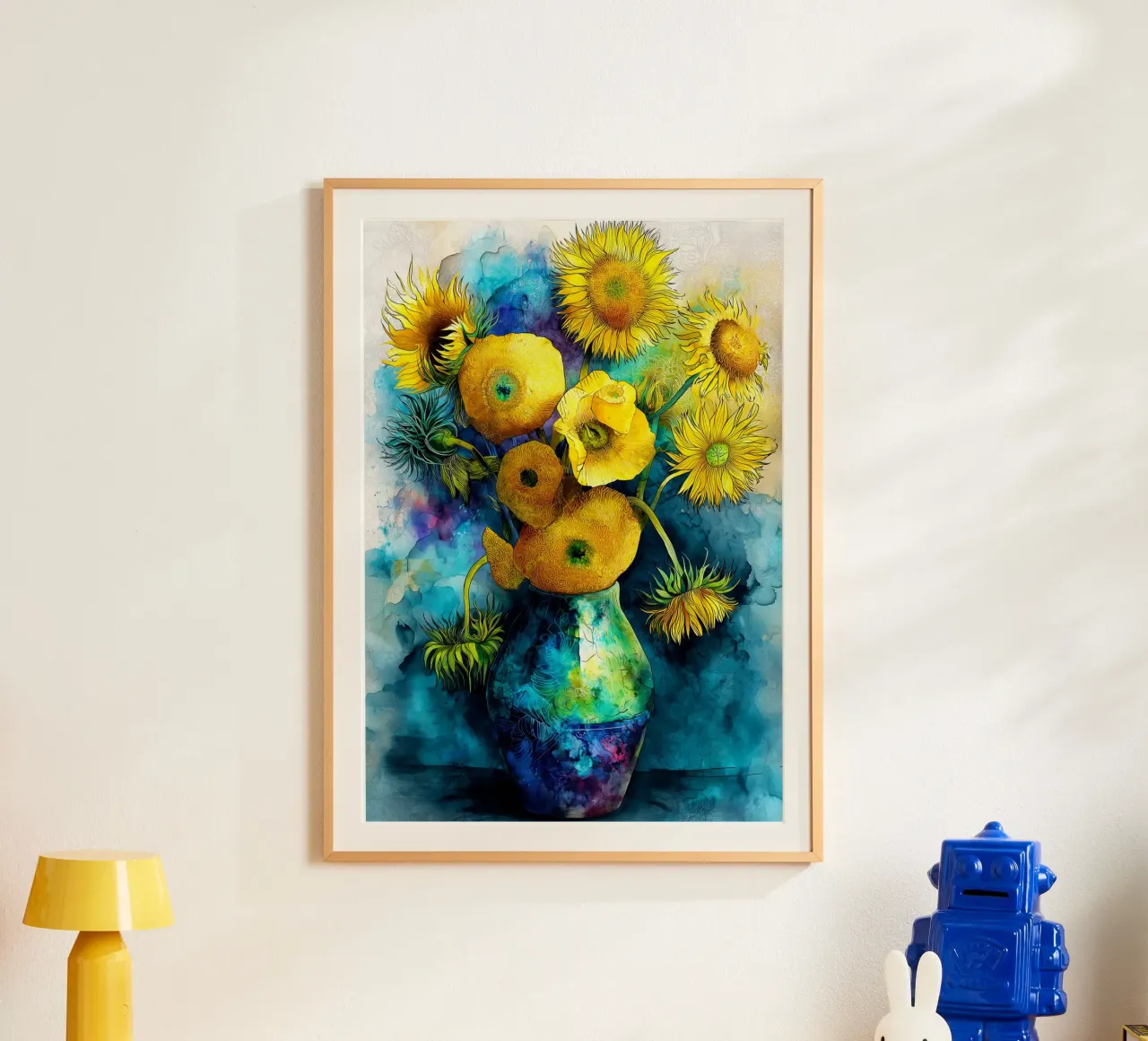 Girasoli poster con telaio in alluminio da Justyna Jaszke JBJart
