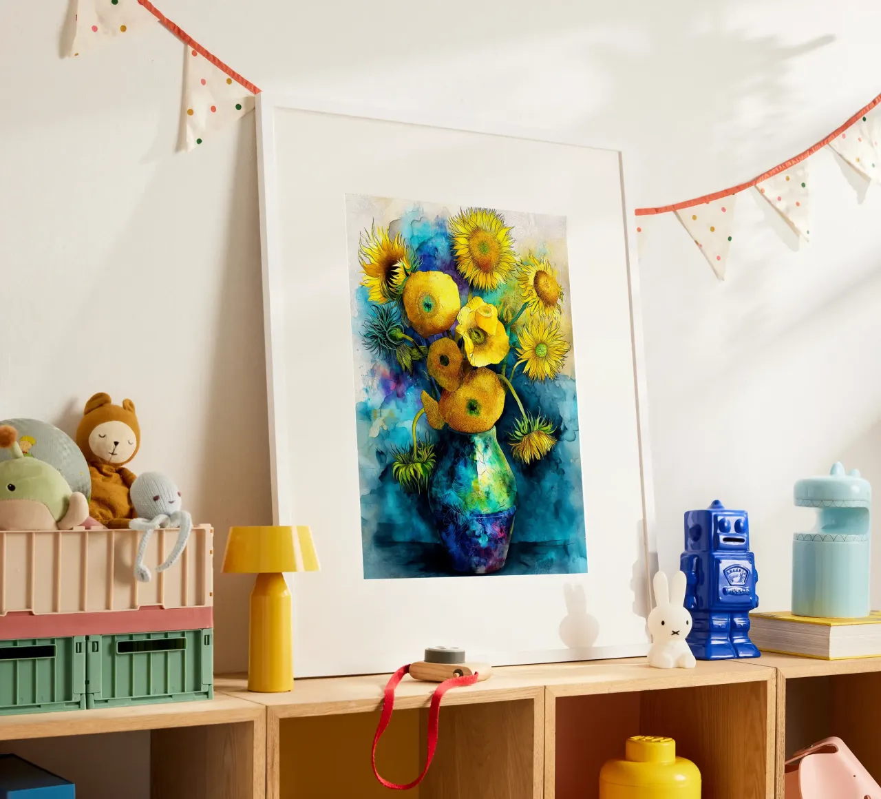 Girasoli poster con telaio in alluminio da Justyna Jaszke JBJart