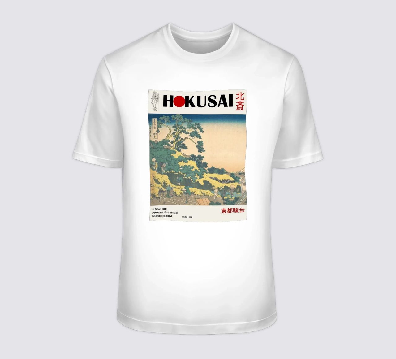 pedestrian architecture in cloudy sky hokusai t-shirt by ungker store