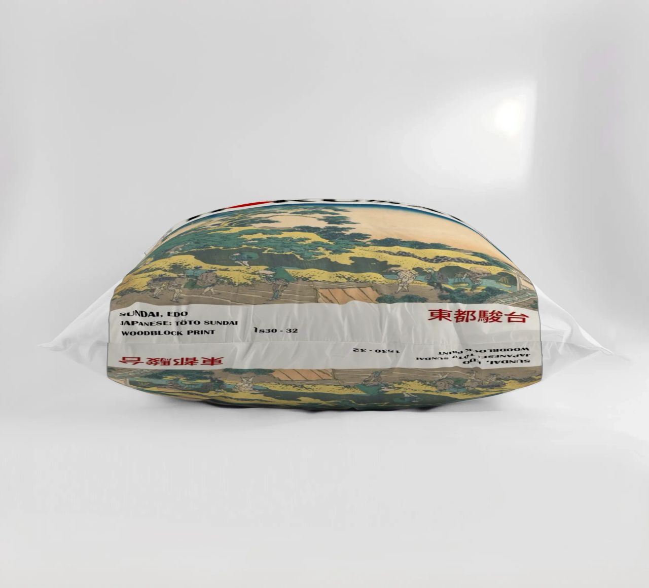 pedestrian architecture in cloudy sky hokusai decorative cushion by ungker store