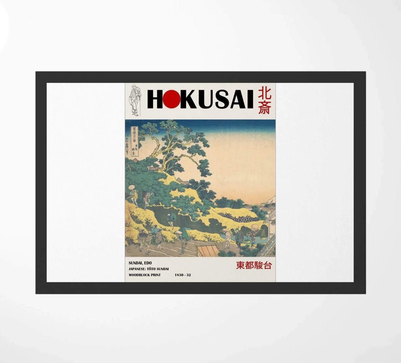 pedestrian architecture in cloudy sky hokusai doormat by ungker store