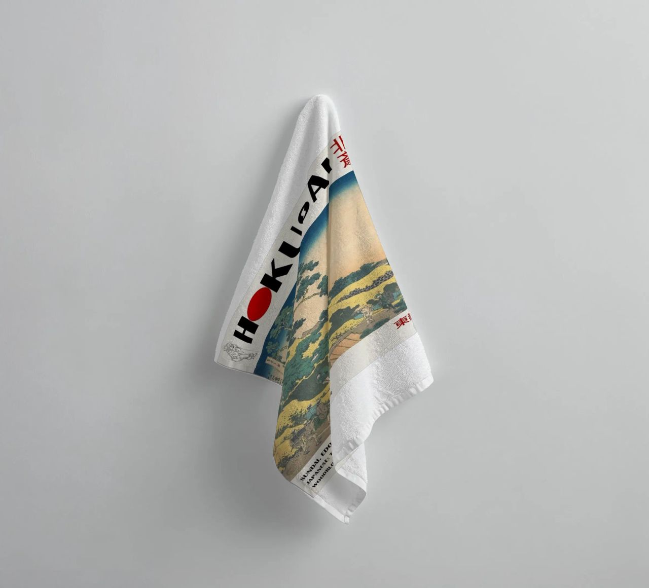 pedestrian architecture in cloudy sky hokusai towel by ungker store